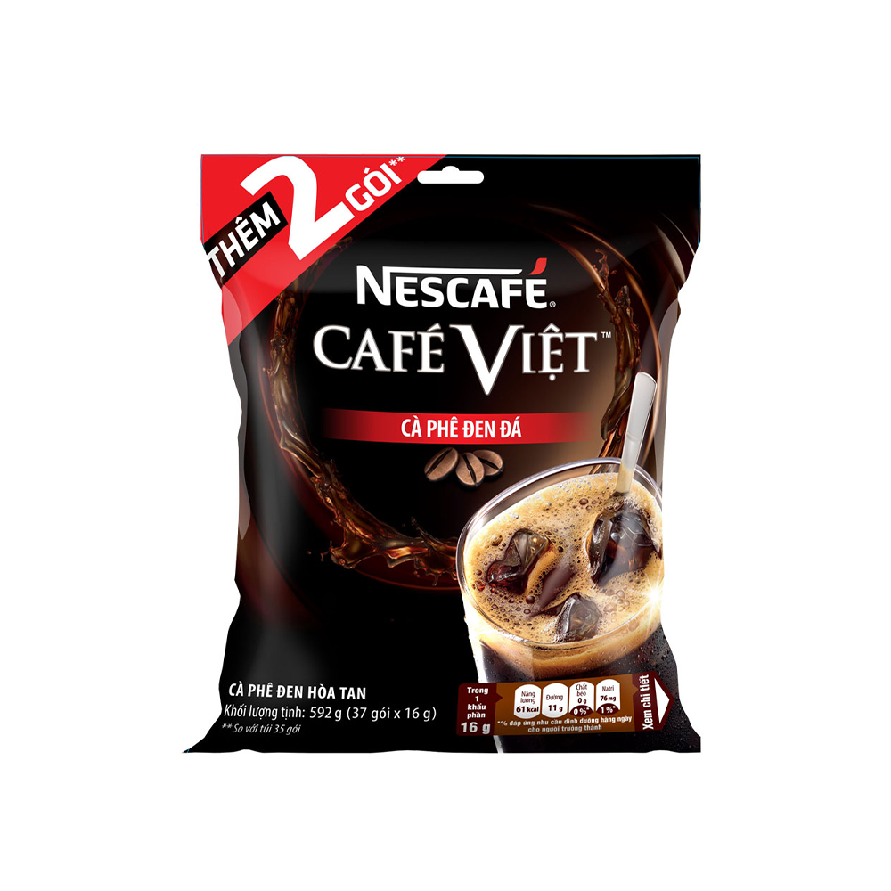 Túi cà phê hòa tan Nescafé Café Việt Cà phê đen đá - 35 gói x 16g